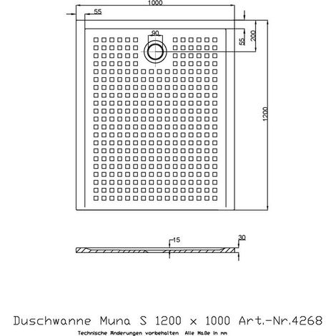 Receptor De Ducha Hoesch Muna S Con 1200X1000X30Mm Blanco