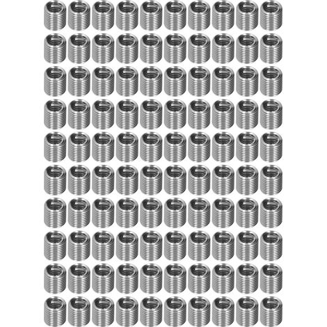100 inserts filetés mâles et femelles réducteurs pour écrous, outil de réparation, fixation en acier inoxydable M6x12D