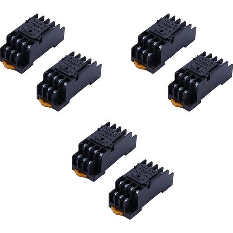 6 Stück Pyf14A DIN-Schienen-14-Pin-Leistungsrelais-Sockel für My4Nj Hh54P My4