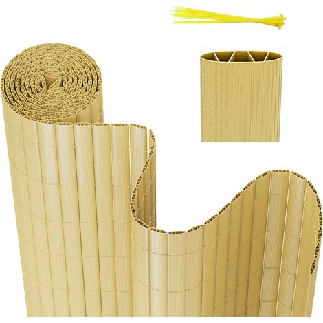 Randaco PVC Sichtschutzmatte Balkon – Stabiler Wind- & Sichtschutz für Garten, Terrasse & Zaun Bambus 80x500cm