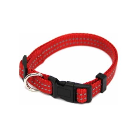 Collier Réglable "Coutures Réfléchissantes" 45cm Rouge (1/2)