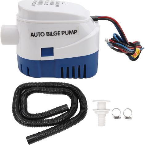 Jiawu Automatische Bilgenwasserpumpe, einfach zu installieren, 12 V, 1100 GPH, effiziente, wasserdichte Bootsbilgenpumpe mit 1-1/8 Zoll Überdruckschlauch für Wohnmobile und Yachten.