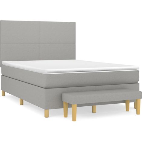 Maison Exclusive - Giroletto a Molle con Materasso Grigio Chiaro 140x190cm Tessuto (1/5)