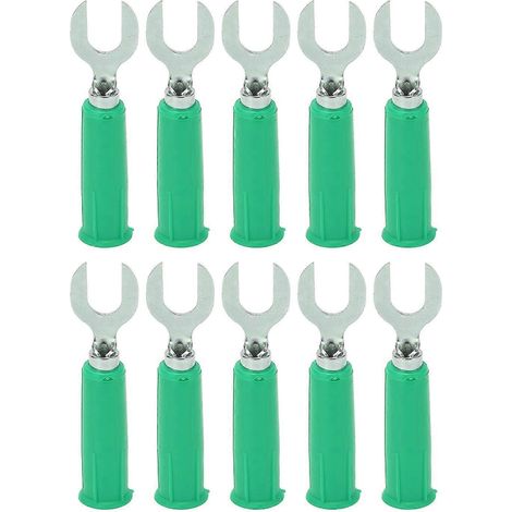 10 Stück J.20019 6 mm U-förmiger Einsatzstecker, hochdruckbeständiger Y-Typ-Bananenstecker für elektronische Anwendungen