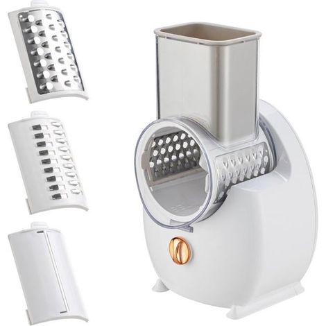Râpe à fromage rotative électrique USB, trancheuse à aliments, broyeur à noix, râpe à pommes de terre et carottes (1/5)
