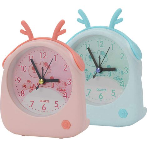 2er-Pack Kinderwecker, niedlicher Cartoon-Nachttischwecker mit lautem Alarm