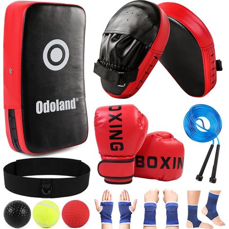 Set Bouclier de Frappe Paos et Boucliers de Boxe en Cuir PU, avec Pattes d'ours Boxe, Un Coussin de Frappe Incurvé etc. pour MMA Entraînement, Arts Martiaux, Taekwondo, Sports de Combat (1/5)