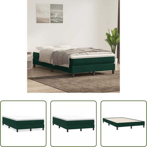 Samt - Boxspringbett ohne Matratze Dunkelgrün 120x220 cm Samt (1/5)