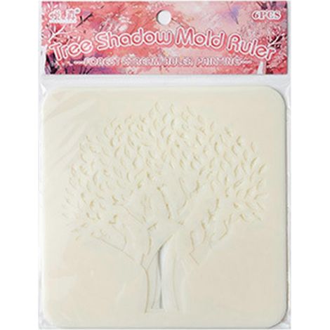 6 Gabarits Arbre pour Carnet de Scrapbooking, Modèles de Peinture Artistique Feuilles Cartoon, Kit de Pochoirs Créatifs pour Projets de Loisirs (1/5)