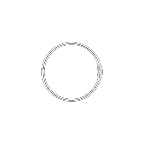12 Anneaux de Rideaux Douche avec Crochet en Métal – Fabriqués en Italie – Anneau Circulaire ouvrable de 50 mm pour Rideaux, Salle de Bain, Maison, Classeurs – Couleur Métallique