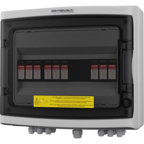 Solar Anschlusskasten PV DC 1000V T1 T2 3 Strings Doktorvolt 2414 (1/2)
