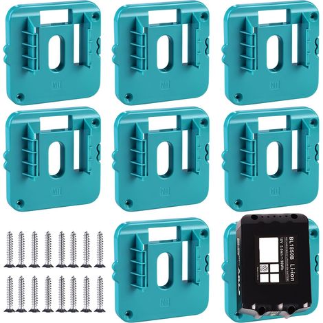 Applicable 8 Pièces Supports De Batterie pour Batterie Makita 18 V, Support De Stockage De Batterie, Support Mural pour Batterie pour Bl1860 Bl1850 Bl1840 Bl1830 (avec 16 Vis, Pas De Batterie) (1/5)