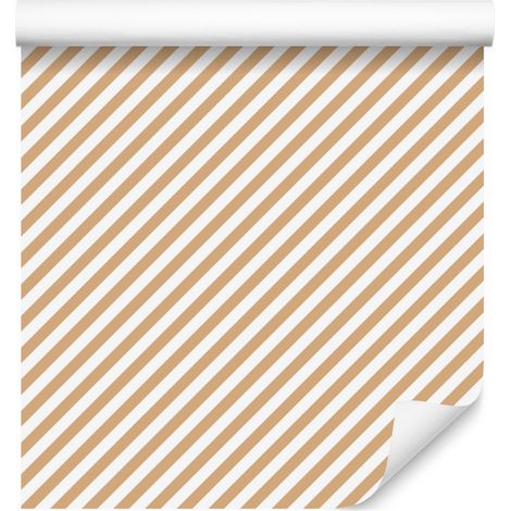 Gestreifte Tapete, oben cremefarben, unten cremefarben, für Wohn- und Schlafzimmer, 50 x 1000 cm (1/5)