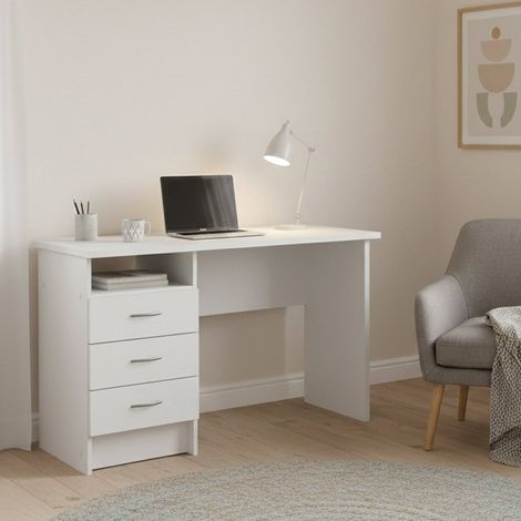 Scrivania Andre, 3 Cassetti, Materiale Struttura in Legno Nobilitato, 48.1x120.1x72.6h cm Bianco