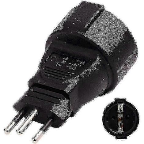 Adaptateur secteur suisse 3 broches vers UE 16 A 250 V, connecteurs mâle et femelle ronds, format voyage compact (1/5)