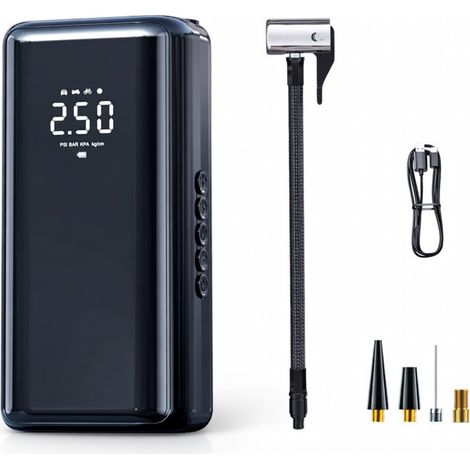 Inflador de neumáticos inalámbrico con pantalla digital para coche, modelo 210B (1/5)