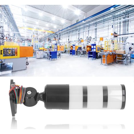Feu de signalisation LED pliable à triple couche BERM® avec avertisseur sonore, à éclairage constant, pour machines-outils industrielles, 220 V CA (1/5)