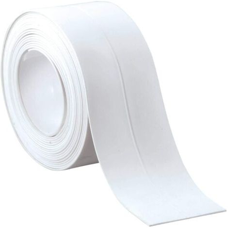 Ruban adhésif auto-adhésif, 1 rouleau de 5 m x 3,8 cm, bande d'étanchéité pour toilettes, mastic pour le pourtour de la base, alternative traditionnelle au calfeutrage pour la salle de bain, la baigno