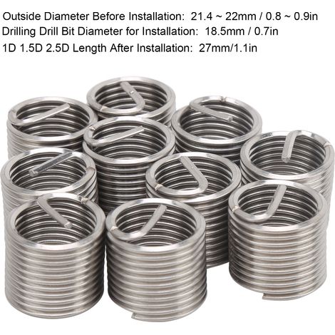 Packung mit 10 Gewindeschutz- und Reparaturhülsen M182, 1,5 mm Durchmesser (1/5)