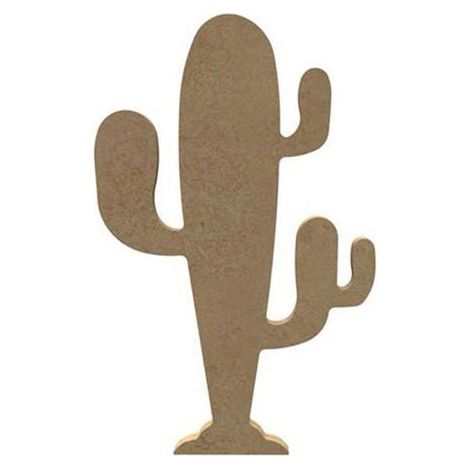 Cactus sur pied en bois MDF à décorer - 15 cm