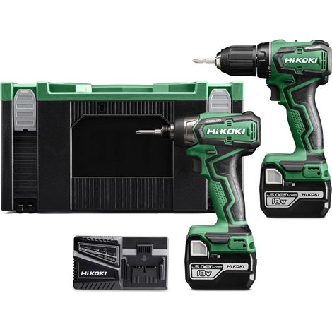 Kit 18V Perceuse DS18DD + Visseuse WH18DD + 2 Batteries 5Ah - KC18DDWAZ (1/3)