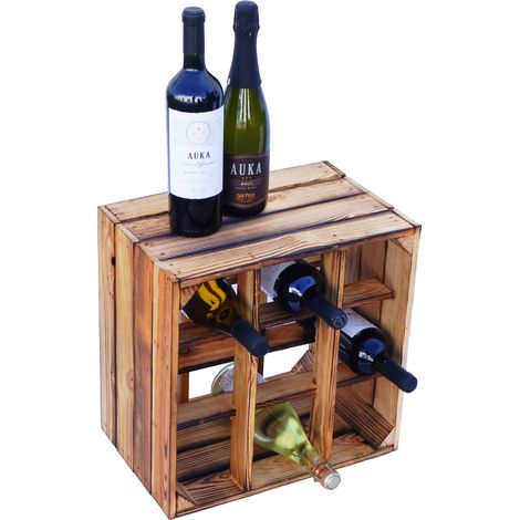 Weinregal 9er geflammt (auch für große Flaschen)