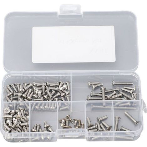 Kit de vis M3, 103 pièces de vis à tête hexagonale en acier inoxydable, jeu de vis M3 pour modèle de voiture XV01 RC et réparations (1/4)