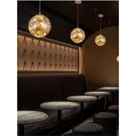 Lampadario a led a sospensione in vetro 10 watt lampada a sfera effetto cielo stellato luce Calda 3000k (1/2)