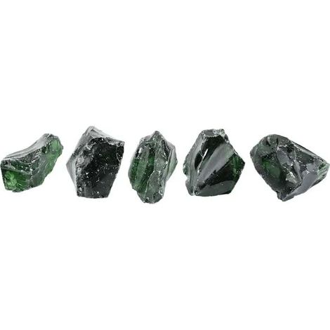Galet de jardin, verre vert, 60-120 mm, 25 kg (1/5)