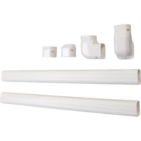 Kit de cache-tuyau décoratif en PVC pour climatiseur 410-J, compatible avec les climatiseurs split et centraux et les pompes à chaleur. Kit encastré avec cache-tuyau décoratif et rainure décorative. (1/5)