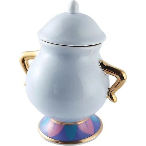 Tasse théière à dessin animé, sucrier bleu en céramique, ensemble pour le thé, idée cadeau d'anniversaire pour amateurs de thé et décoration de cuisine (1/5)
