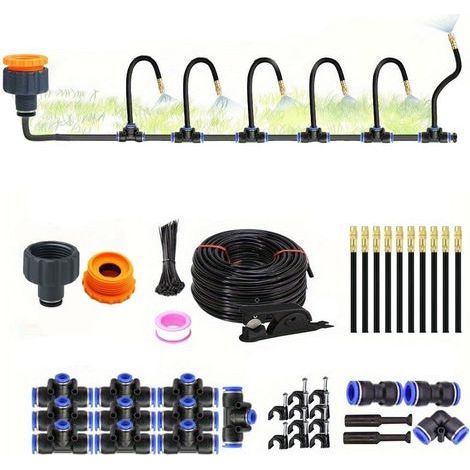 360° flexibles automatisches Gartenbewässerungsset zur Bewässerung von Pflanzen, mit verstellbaren Düsen und schnell zu installierendem Tropfbewässerungssystem (15 Meter). (1/5)