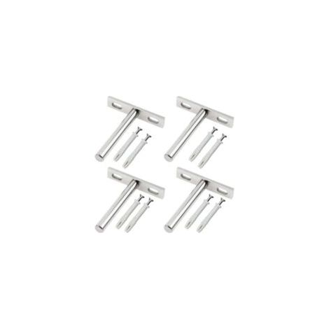 Soportes metálicos para estantes flotantes de 79 mm, soportes de pared ocultos de madera, 4 unidades. - Crezuo