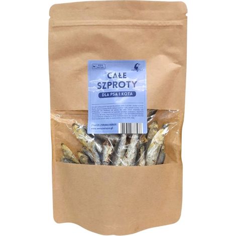 Spratti liofilizzati 80 g per cani e gatti fonte di acidi grassi omega 3 vitamine D B6 B12 GUSTO SANO