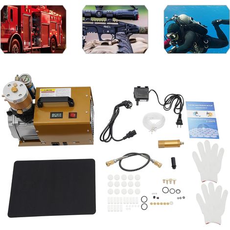 Compresseur PCP 300 bar Compresseur d'air haute pression Pompe électrique 220V pour 0-6.8L paintball et bouteilles de plongée/compresseur d'air Plongée (1/5)