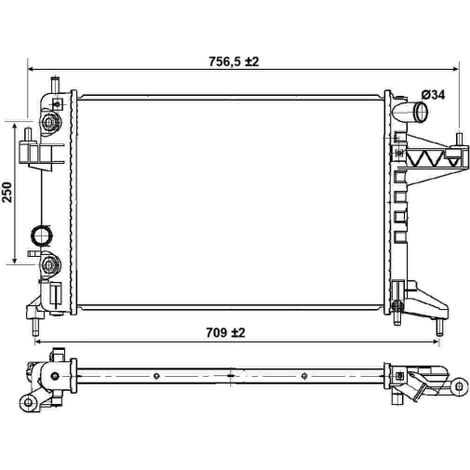 Radiateur, refroidissement du moteur NRF 53035 OPEL 1300238 1300239 9201858