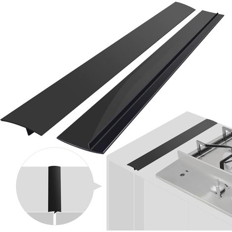 Tapas de silicona para huecos de cocina (paquete de 2), fáciles de limpiar, resistentes al calor, anchas y largas, sellan derrames entre encimeras, hornos, placas de cocina, lavadoras y secadoras (21 