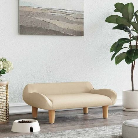 Panier pour chien beige, dimensions 70 x 40 x 24 cm, en tissu