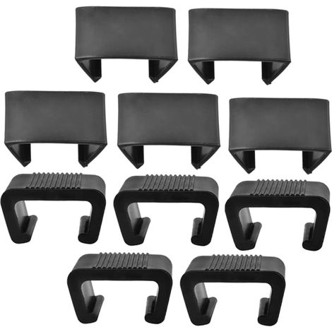 Lot de 10 Pinces de Fixation pour Canapé D’Angle et Chaise, en Abs Noir, Solides et Faciles à Poser, pour Meubles de Jardin et Rotin en Extérieur (1/5)