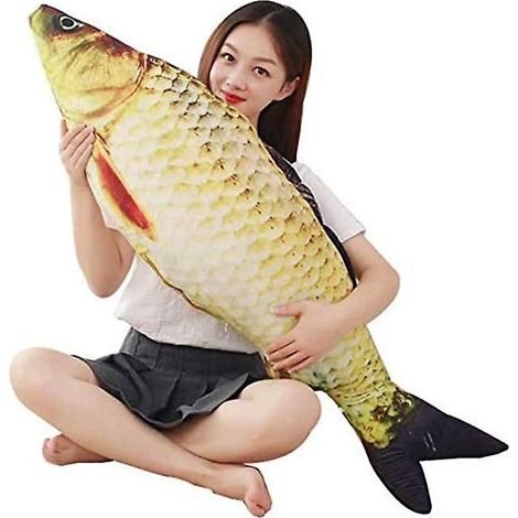 Coussin géant 3D en forme de poisson doux, oreiller en peluche carpe, jouet en peluche décoratif pour la maison, cadeau pour enfants, jouet en peluche (31 pouces/78 cm) (1/5)