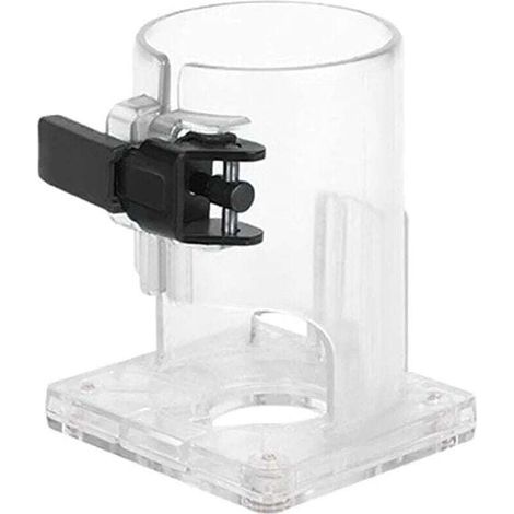 Base de plástico transparente para fresadora de madera. Accesorio protector de liberación rápida. (1/4)