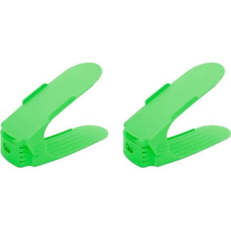 2x Haven Space Saver Shoe Rack Organiser Standard Size Easy Clean & Sturdy, Green (1/5)