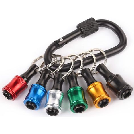 1/4" Hex Shank Screwdriver Bit Holder - Black Carabiner Screwdriver Bit Holder - Lightweight and Quick to Change - 6 Colors (1/5)