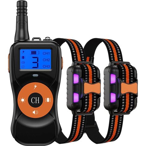 Collier de dressage électrique pour chiens – 3 modes de formation : bip, vibration, choc – Portée 500m, IP67 étanche, verrou de sécurité