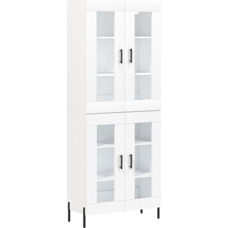 Aparador cómoda cómoda armario mueble organizador cocina salón salón alto 69,5 x 34 x 180 cm madera contrachapada blanco 020032637