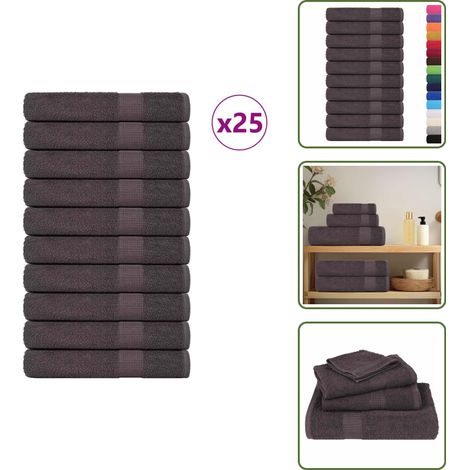 The Living Store Saunatücher FROGN 25 Stk. Anthrazit 80x200 cm 360 g/m² - Saunatücher (1/5)