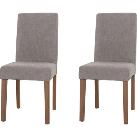Lot de 2 chaises de salle à manger Littau, chaise de cuisine à dossier haut, tissu/textile chenille bois gris clair, p (1/2)