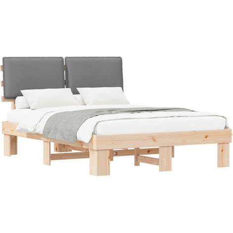 Maison Exclusive - Estructura de Cama con Cabecera Tapizada Gris