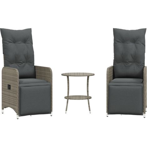 Maison Exclusive - Sillas de jardín reclinables con mesa 2 uds ra