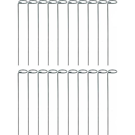 Lot de 20 supports de jardin, Métal, Vert foncé (1/5)